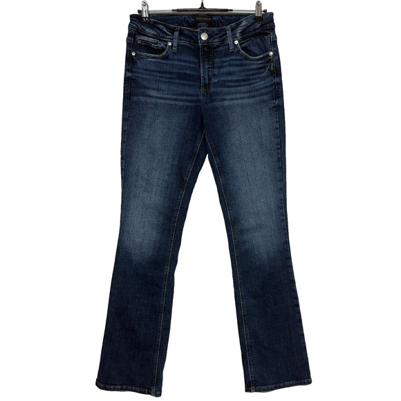 Silver Jeans Womens 30X33 Blue Elyse Slim Boot Mid Rise Dark Wash - Picture 1 of 9